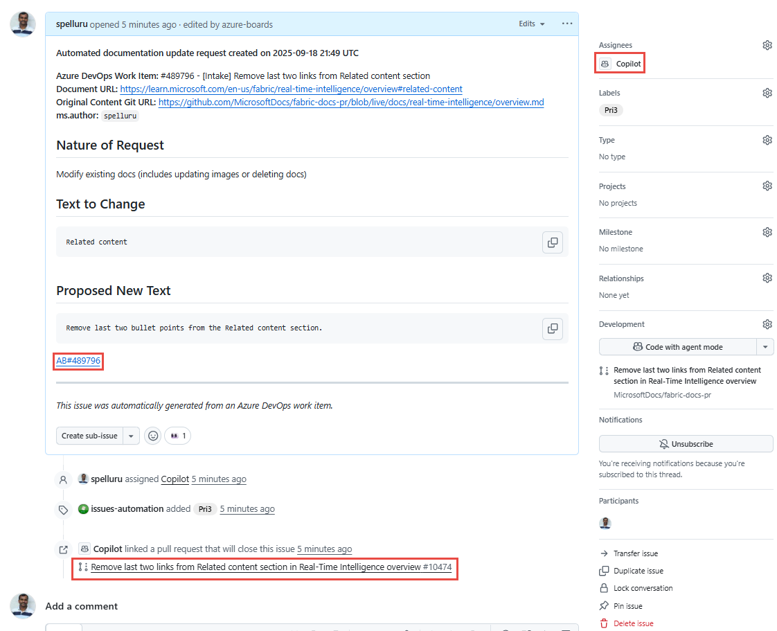 GitHub issue UI.
