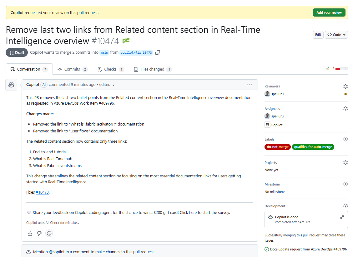 GitHub Pull Request UI.